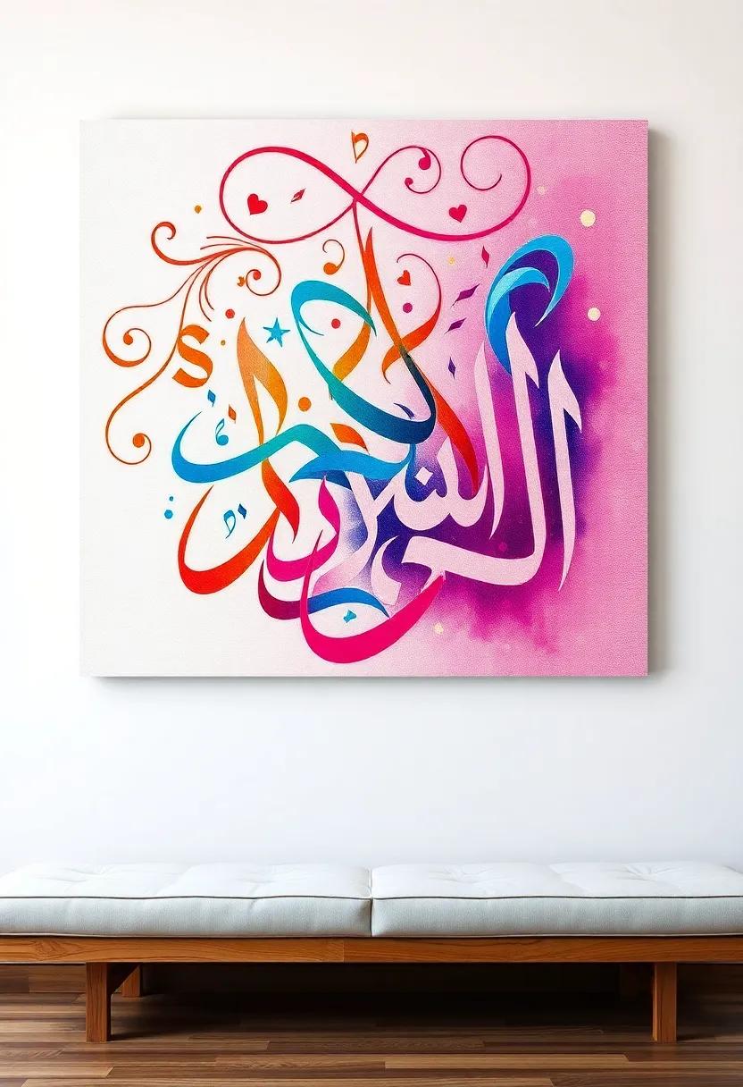 A vibrant canvas featuring swirling diwani letters, showcasing⁢ the fluidity⁣ and grace of this⁣ ornamental script in⁢ a ⁤colorful display