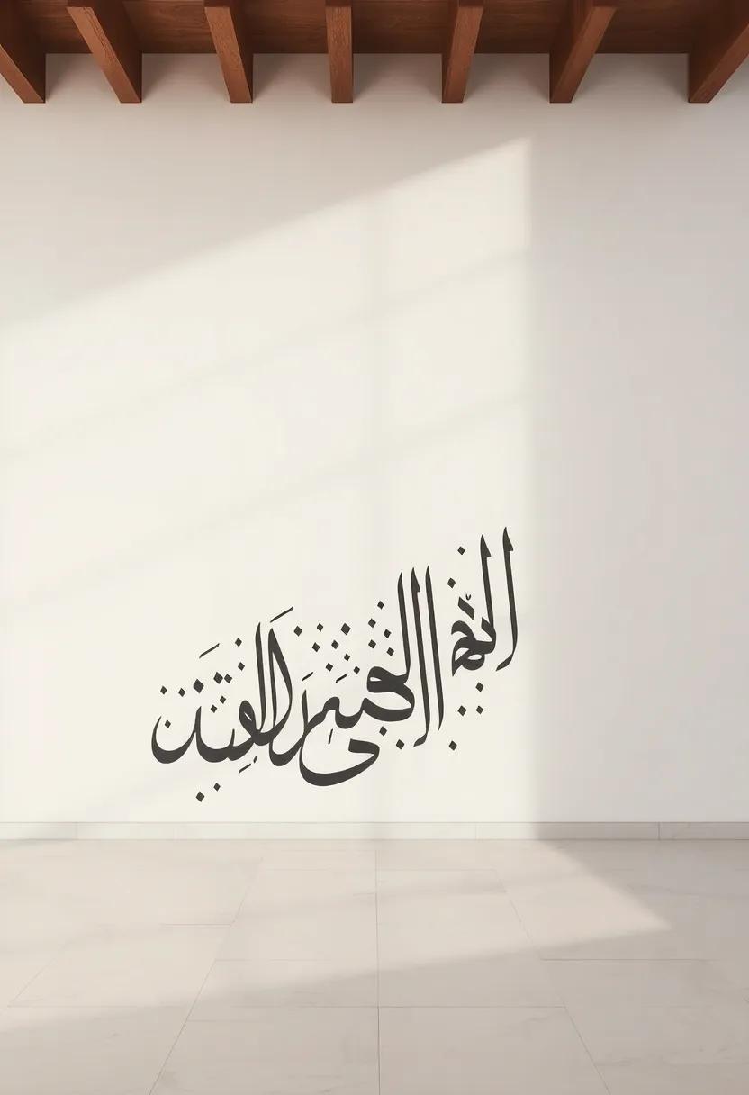 A hand-painted mural that pays homage ⁤to the beauty of Arabic calligraphy,transforming an entire wall‍ into a​ stunning art installation