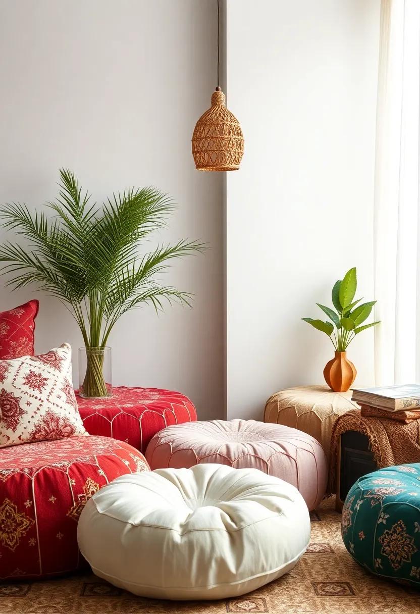 Add a Global Touch: Moroccan poufs evoke a sense of wanderlust, bringing an exotic allure that speaks ​to travel enthusiasts