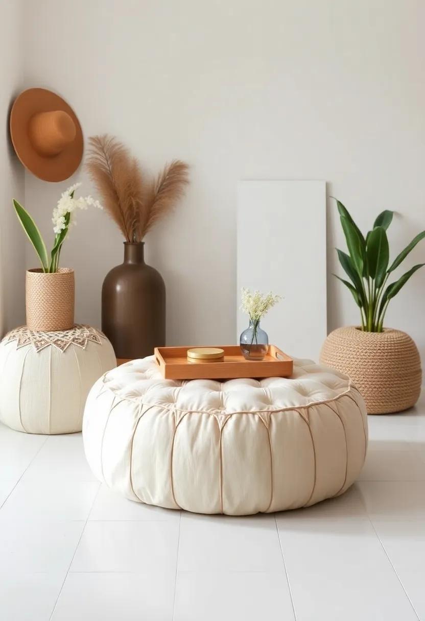 Utilize as a Coffee Table: Place a tray ‍on⁤ a larger pouf to transform it into a⁢ unique coffee‍ table, merging functionality with style