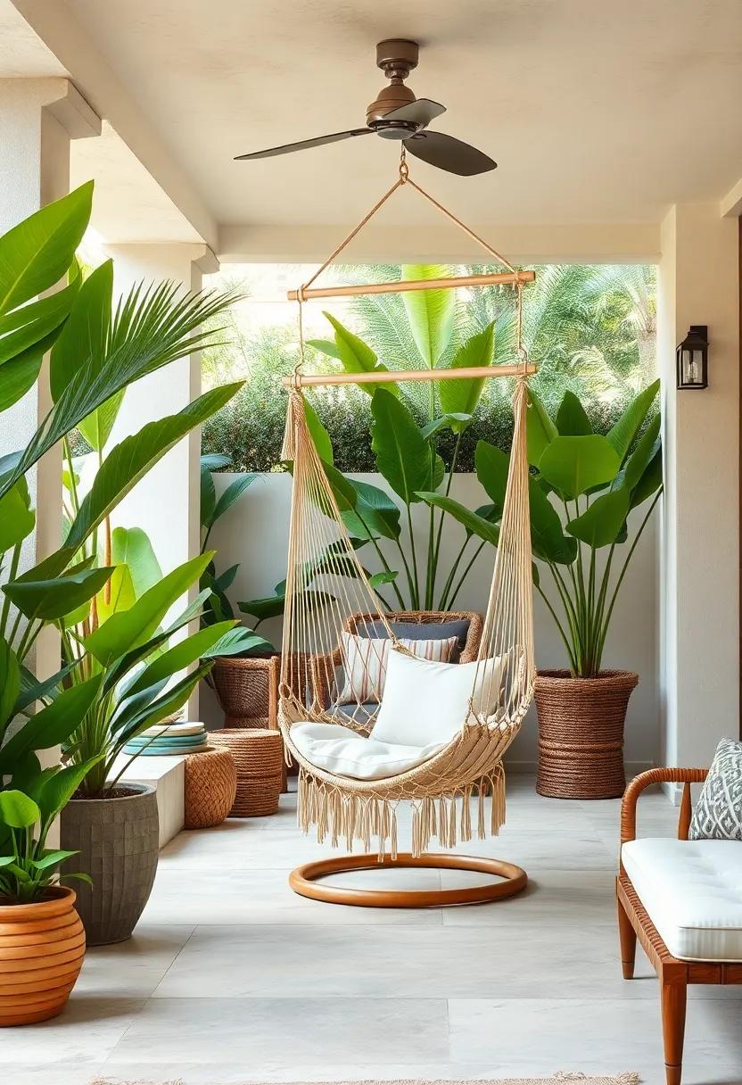 Hammock Chair Hung from a⁤ Sturdy Tree or Frame for Relaxed Lounging