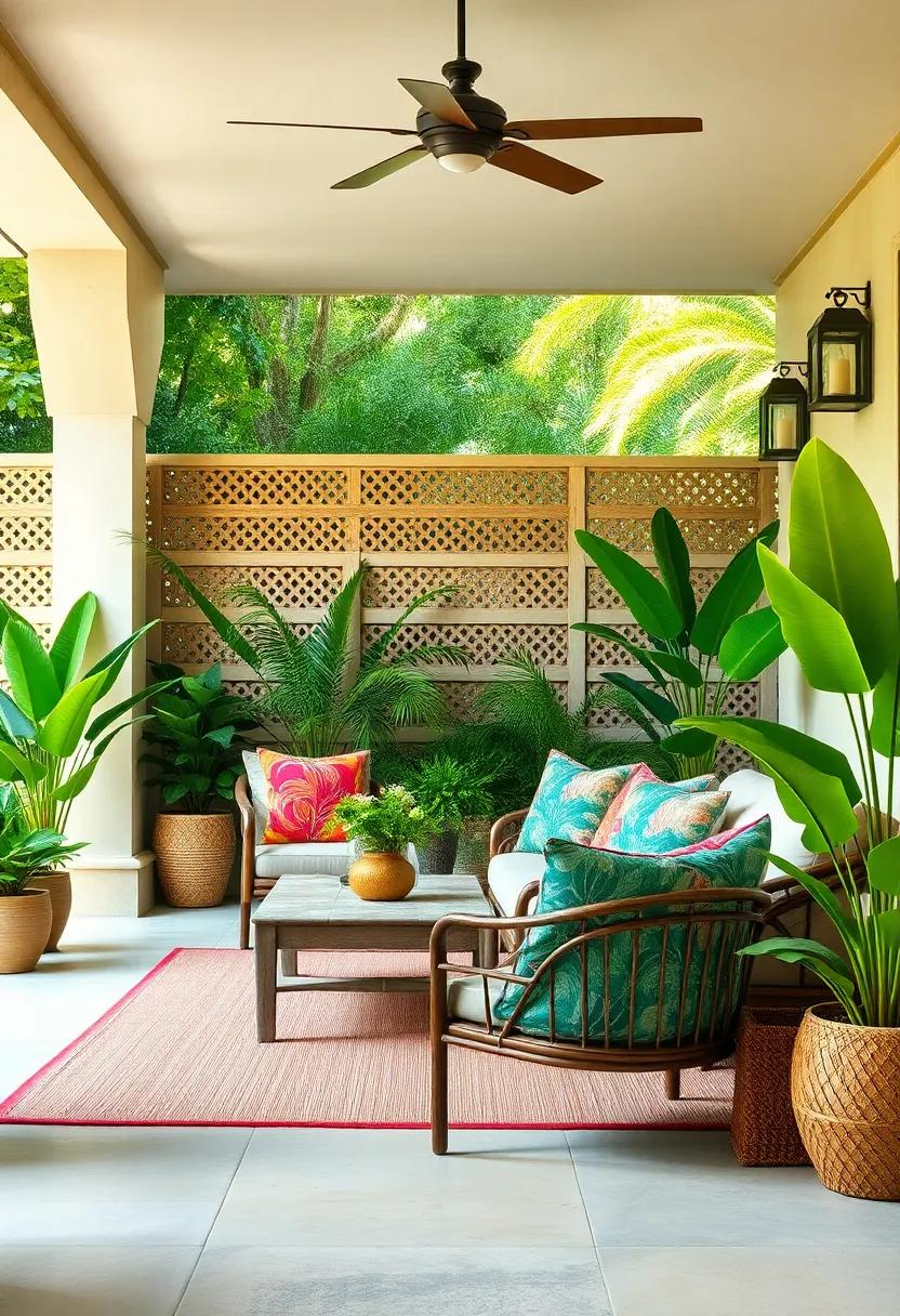 Vibrant Tropical Print Outdoor Cushions to Add Splashy Color