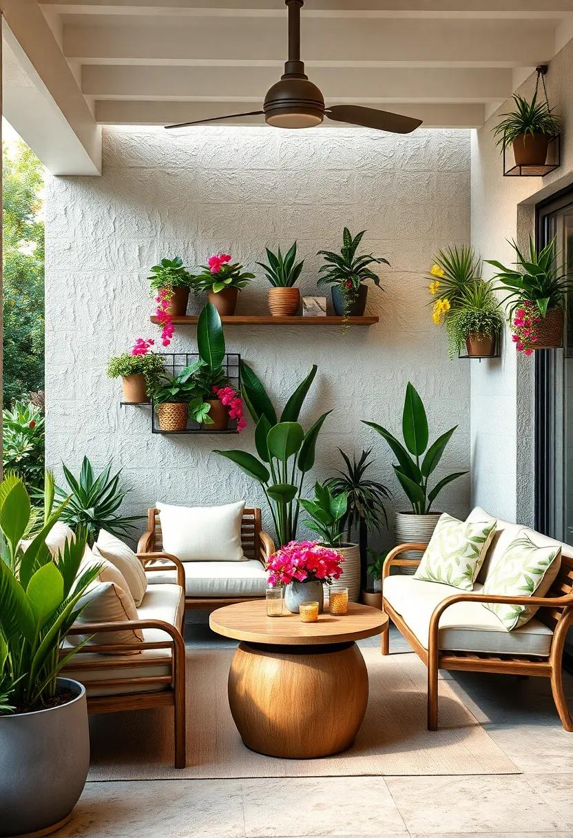 Wall-Mounted Planters with Succulents⁢ and ​tropical Flowers ⁤to Maximize‍ Space