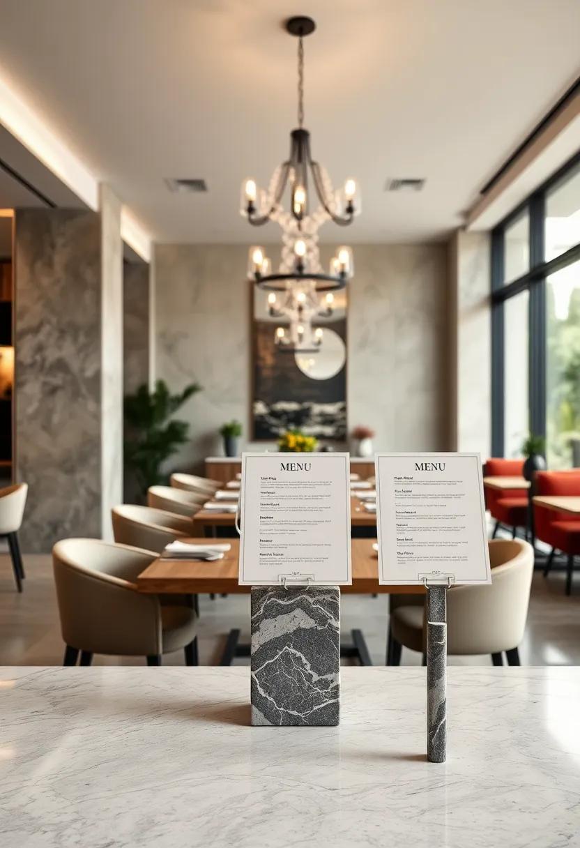 marble placard holders ⁢for ‌personalized menu displays