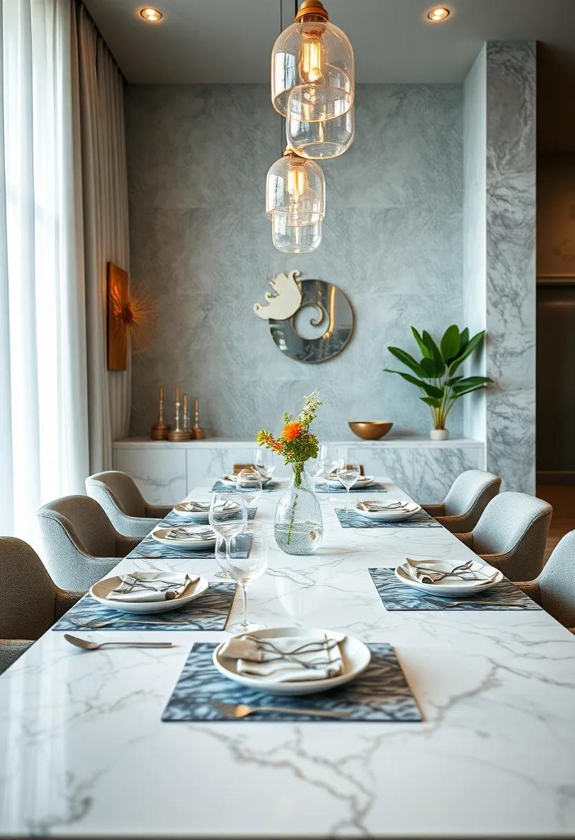 Marble placemats adding subtle luxury ‍to⁤ your dining setup