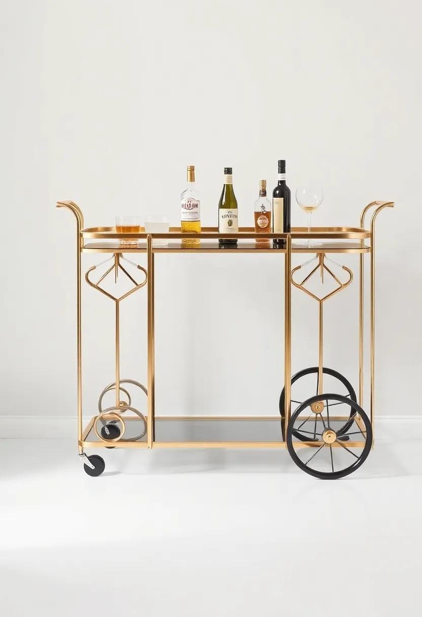 Art Deco Delight: With ‌its geometric patterns and glamourous gold accents, this cart embodies‍ the ⁢opulence of the 1920s