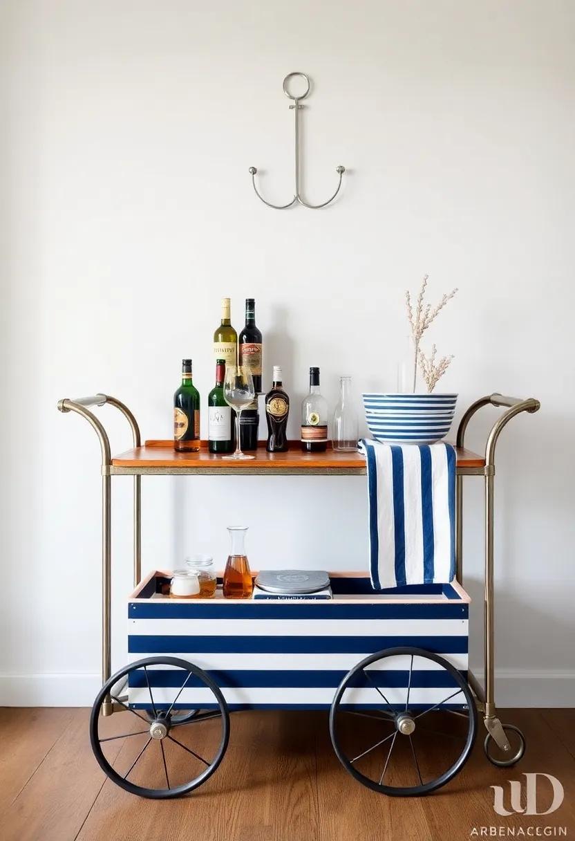 Nautical Themed ⁤Cart: With​ navy stripes⁤ and⁣ sailor‌ knots, this cart is perfect⁢ for summer gatherings by ⁣the beach