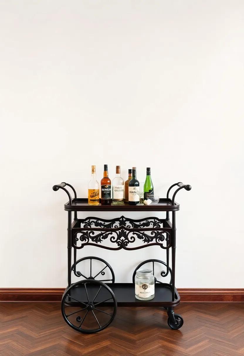Ornate Victorian Influence: Intricate designs and⁢ dark ⁣wood make this cart a ‌true statement piece for your ​vintage decor