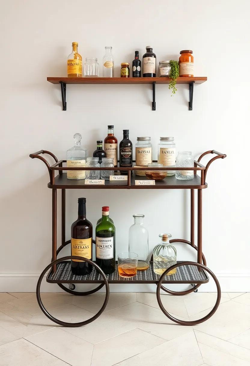 Vintage Apothecary Style: with ⁢glass jars and vintage labels, this cart ⁤brings ‍a nostalgic pharmacy⁣ vibe to your cocktail setup