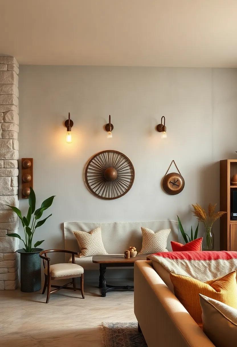 Antique Brass Wall Hooks Integrated Lighting Creating Unique Vintage decorative Elements