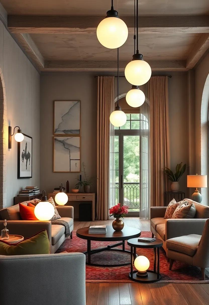 Classic Milk Glass Globe Lamps Radiating Serene Vintage Appeal in Timeless Living Areas