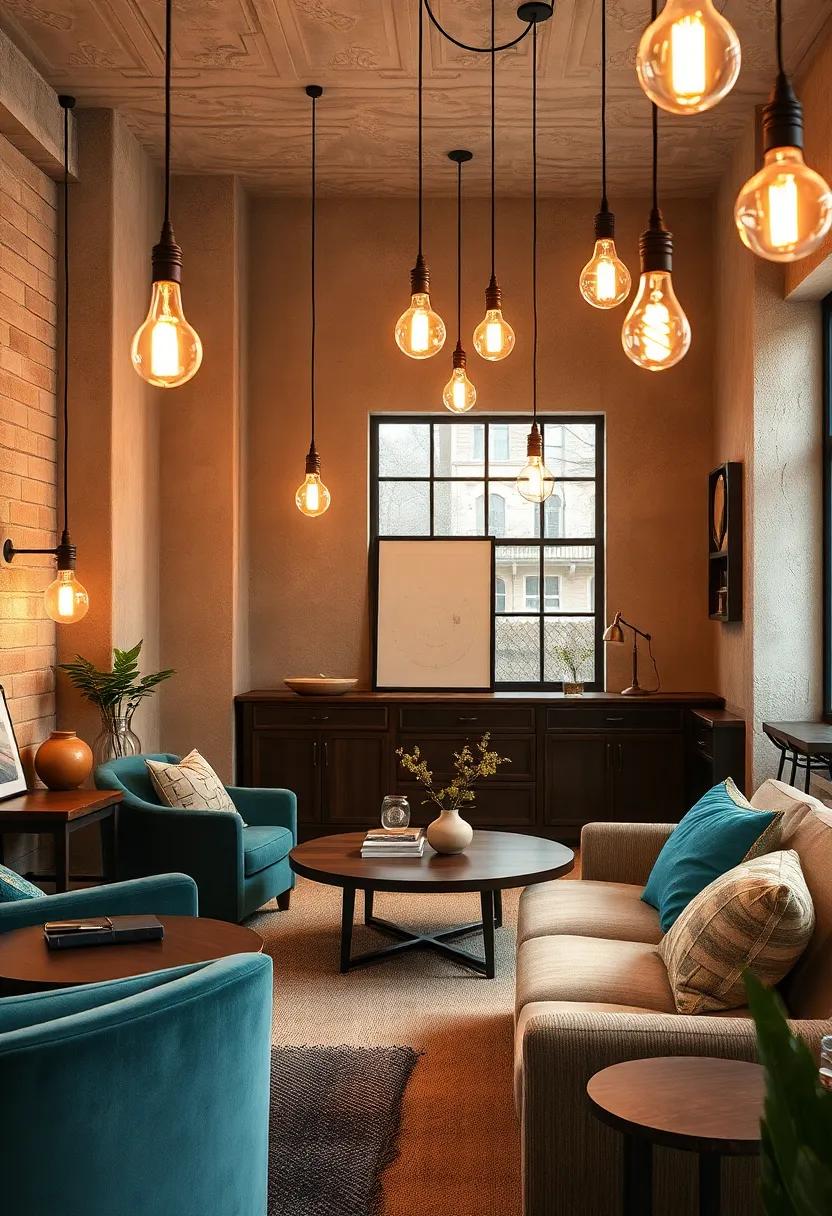 The soft Radiance of Edison Bulbs Casting Warm Vintage Ambiance in Cozy Interiors