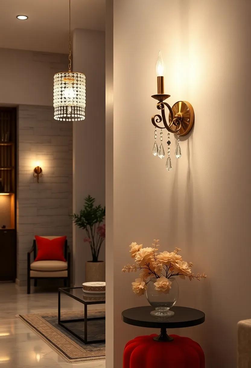 Victorian Inspired Crystal Wall Lights Casting Dazzling Reflections and Elegant Shadows