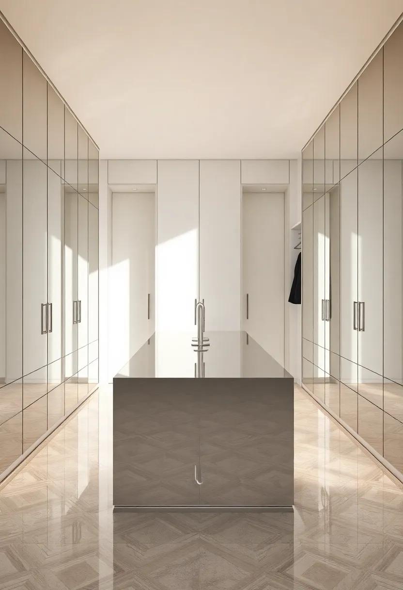 Reflective Surfaces: Use mirrors on the island's surface ⁤or sides to create‍ an illusion of space‌ and light, transforming your wardrobe into a⁤ luxurious retreat