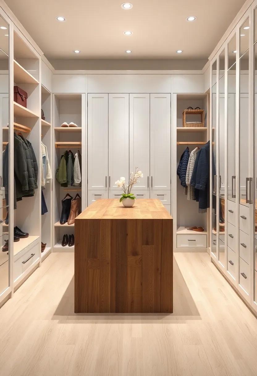 Rustic‌ Charm: Incorporate reclaimed wood into‍ your central ⁢island to add‌ warmth and ⁣character, perfect for showcasing ‌seasonal accessories and shoes