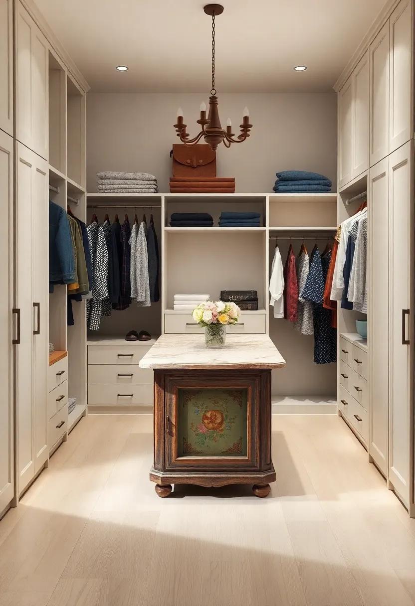 Vintage Vibes: Opt for ‌an antique central island that adds character and nostalgia, perfectly complementing your ⁤curated collection of vintage garments