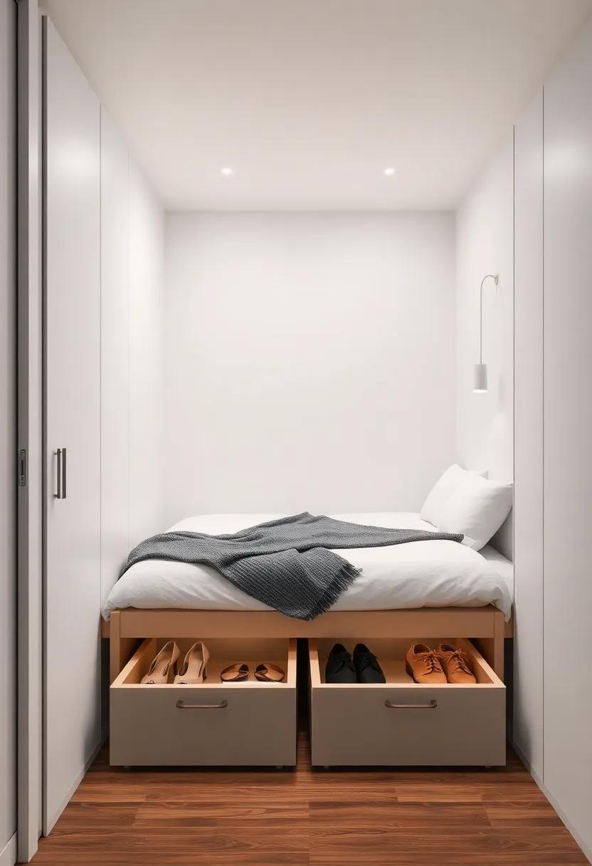 Under-Bed Storage⁢ Solutions: Make the ⁢most of the ‌space under your‌ bed with‍ rolling drawers​ or bins that ‌provide​ hidden storage ⁤for seasonal clothing and shoes