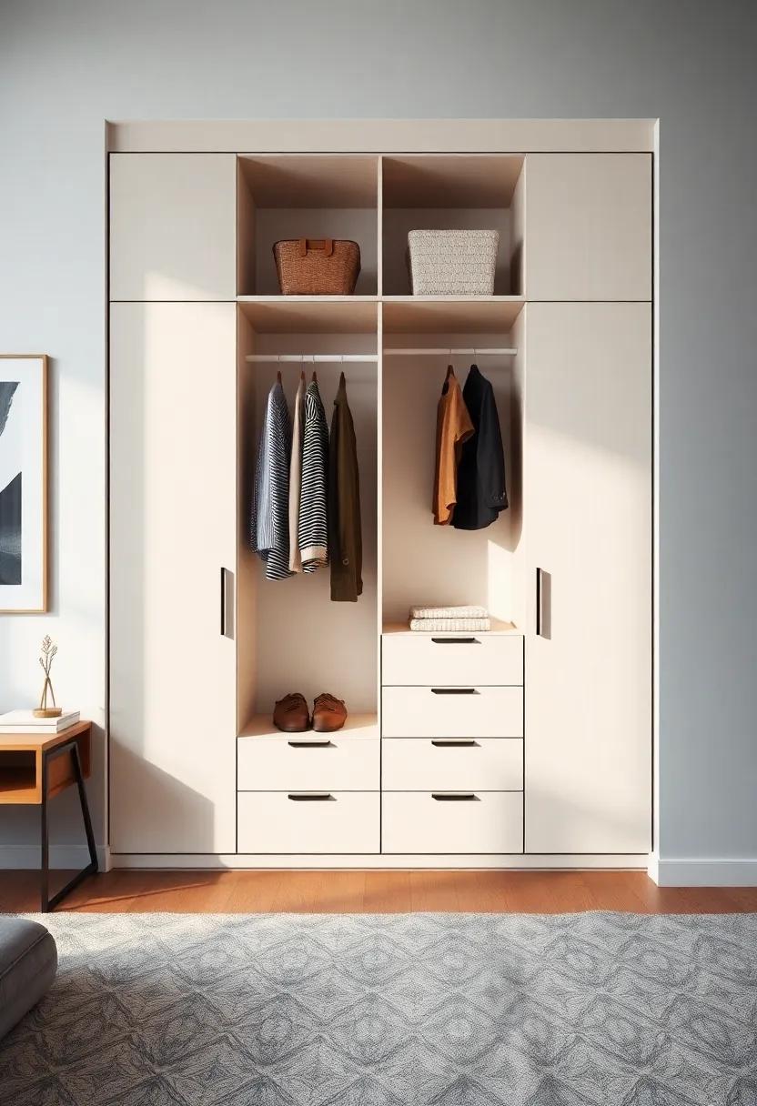 Built-In Armoires: Design built-in armoires that fit snugly into your studio layout, providing ⁣style and​ functional⁣ storage without consuming valuable floor⁤ space