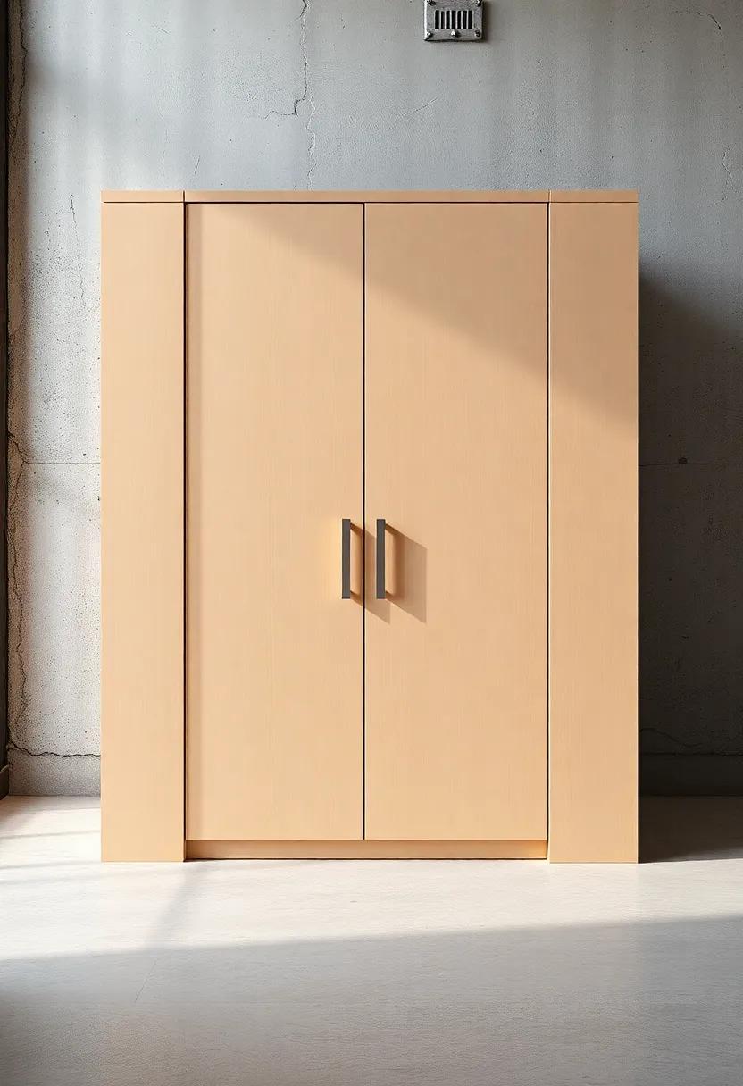 fine Details of Matte Black Hidden Handles Merging with Dark Wood Seamless ​Doors in a‍ Contemporary ‍Loft