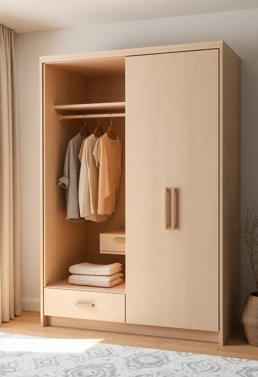 Soft ‌textiles⁢ and Sleek Wardrobe Surfaces​ United by Invisible Handles in ‌a ‌cozy, Inviting Environment