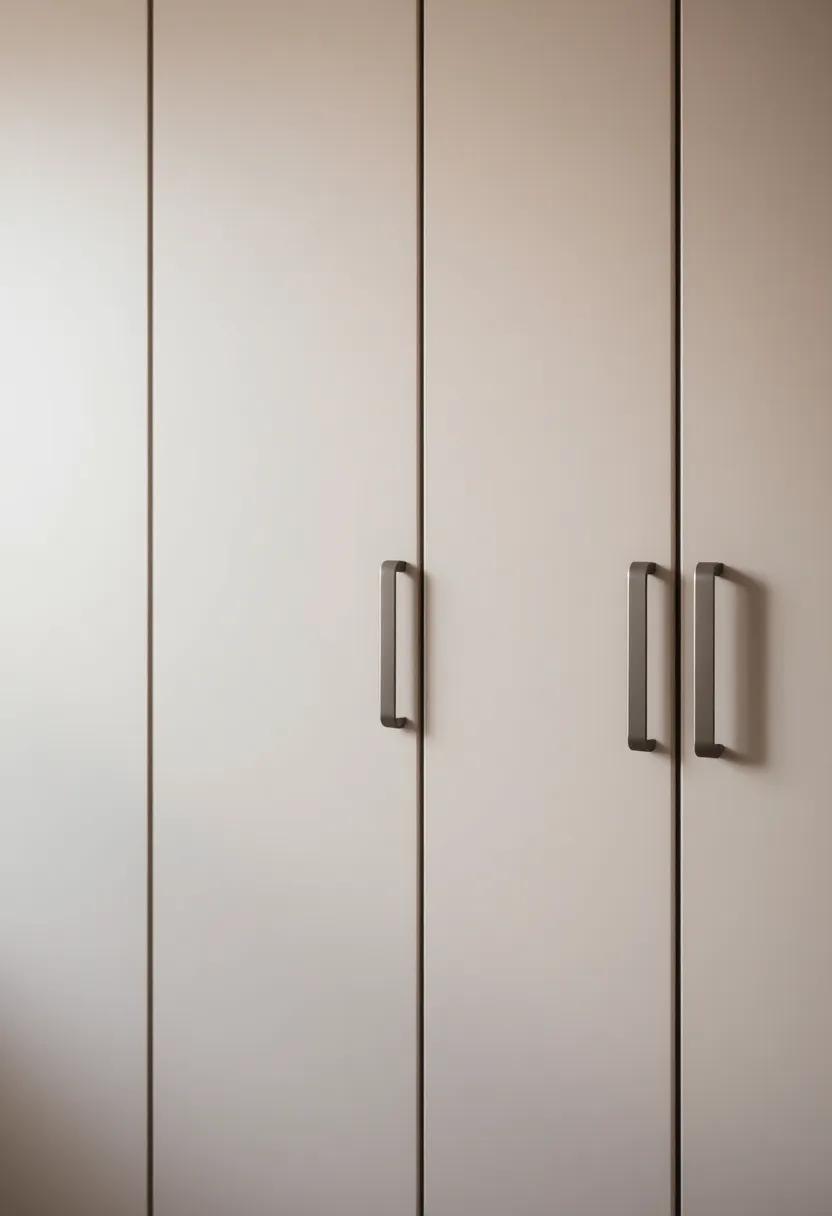 Close-Up Details of Matte Finish Hidden Handles Blending Perfectly with Contemporary Wardrobe Panels