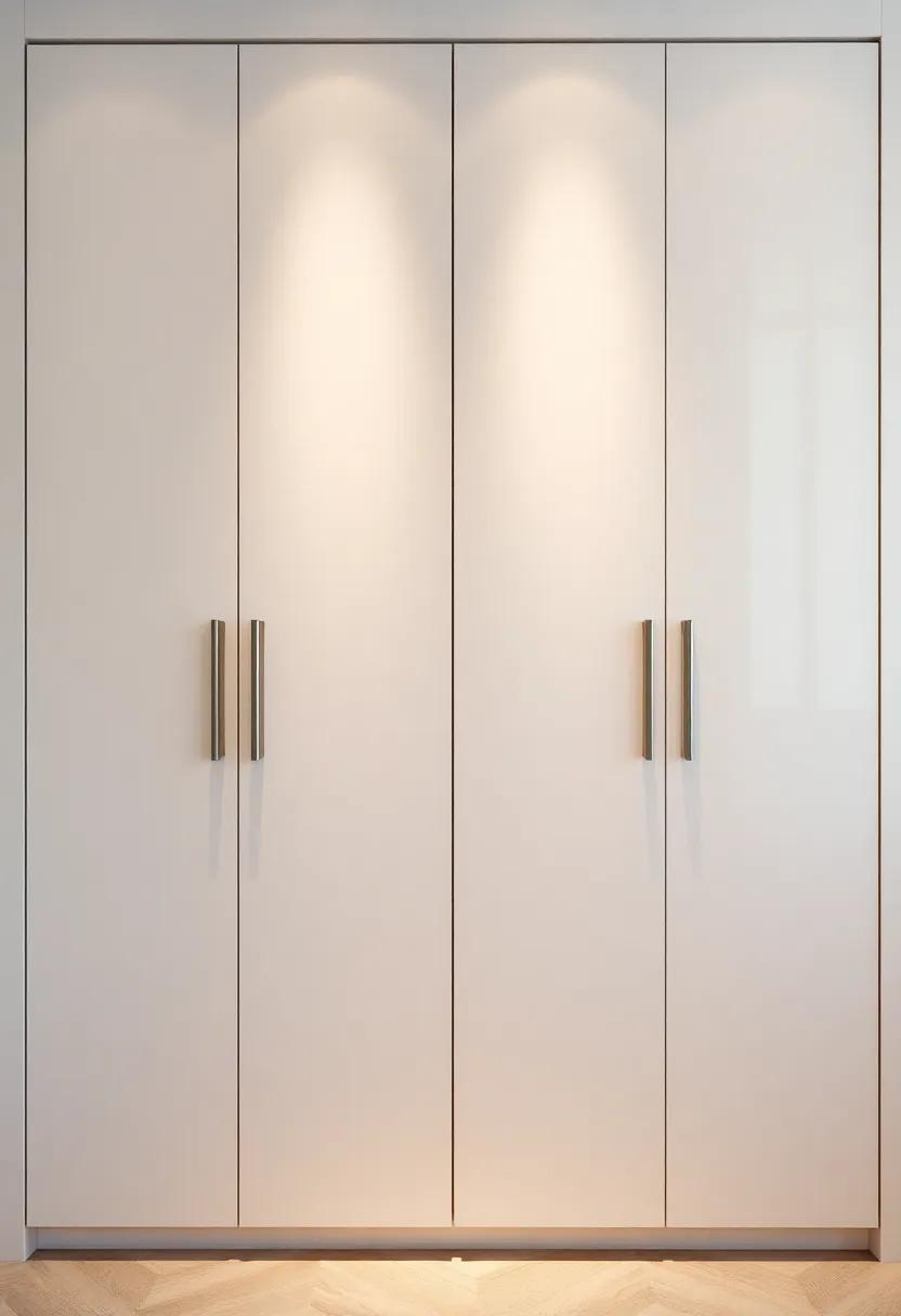 Elegant Reflections on smooth Door Panels Contrasted⁢ with the⁣ Discreet Geometry of Hidden Handles