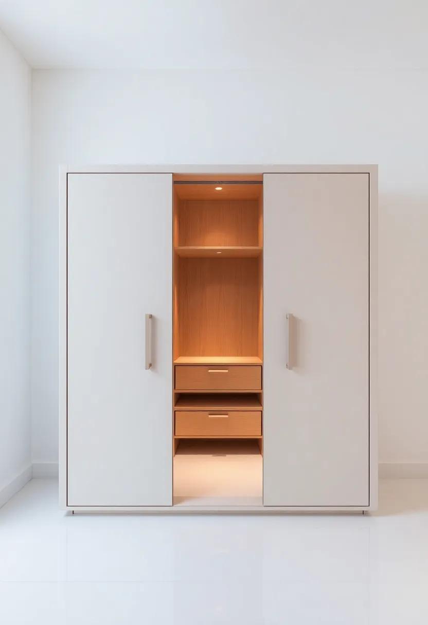 Architectural ​Wardrobe⁣ Design Featuring ⁤Flush⁤ Handles and Edgeless ⁢Doors for a Futuristic⁣ Look