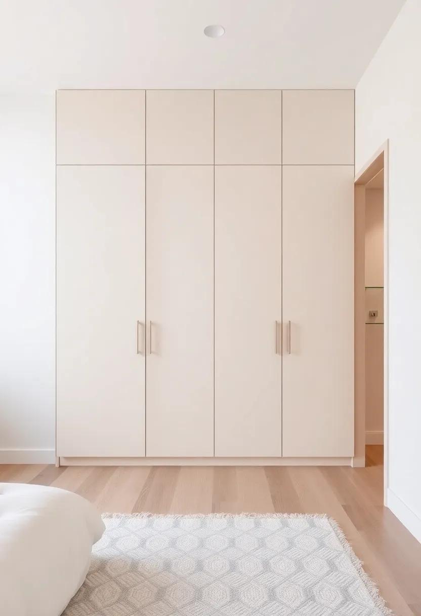 A Bright ⁢Minimalist ⁤Bedroom With Floor-To-Ceiling Seamless Doors ‌and Completely ‌Hidden Handles