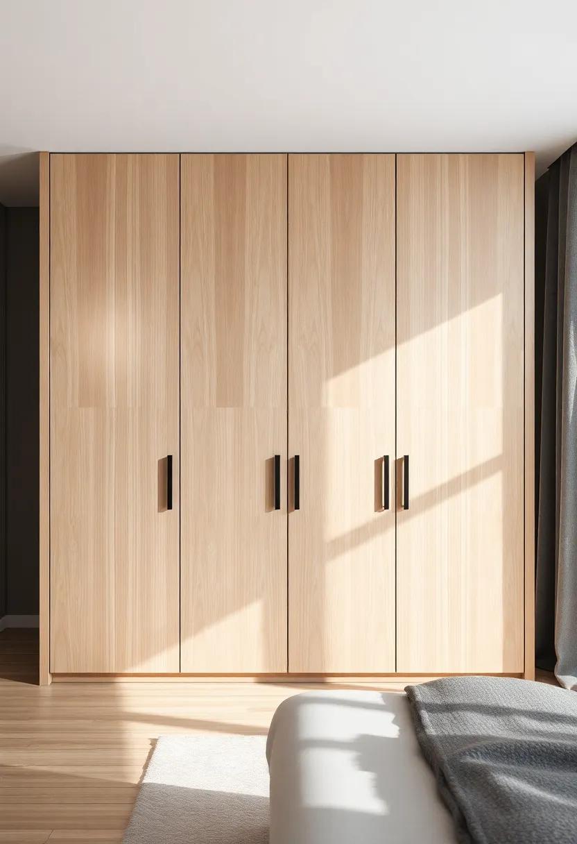 A‌ Modern​ bedroom⁤ Setting Showcasing Seamless Doors ⁣with Integrated Handle ​Designs
