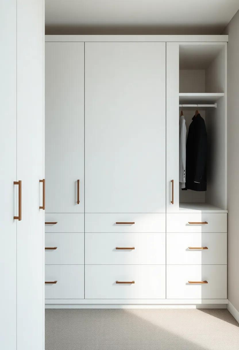 A ​Walk-In Closet⁤ Capturing the‍ Harmony Between Sleek Surfaces and‍ Discreet Handle Mechanisms