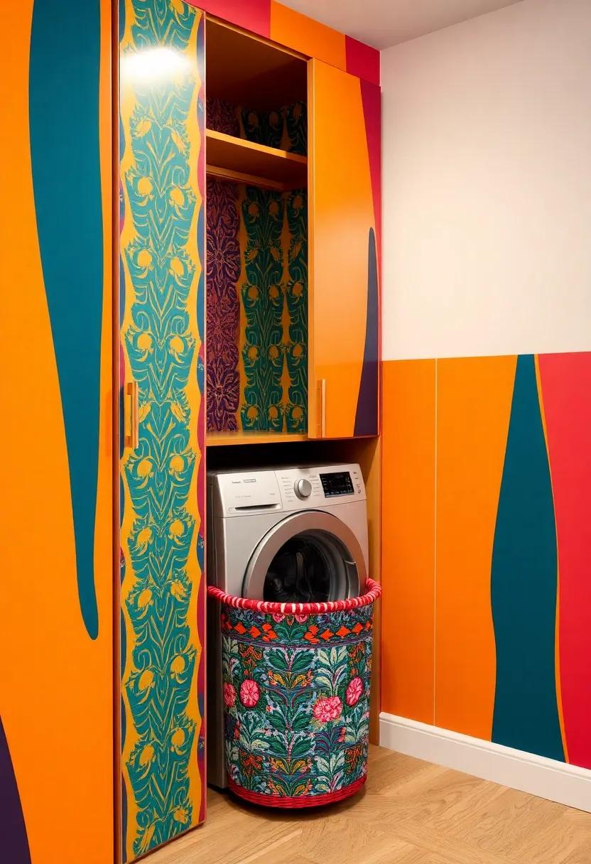 Bold Patterns: This eye-catching ⁣wardrobe showcases ⁢a vibrant pattern ⁢and ​an artistic ‍built-in laundry ​basket, adding a touch of ⁣creative flair to⁤ your organization