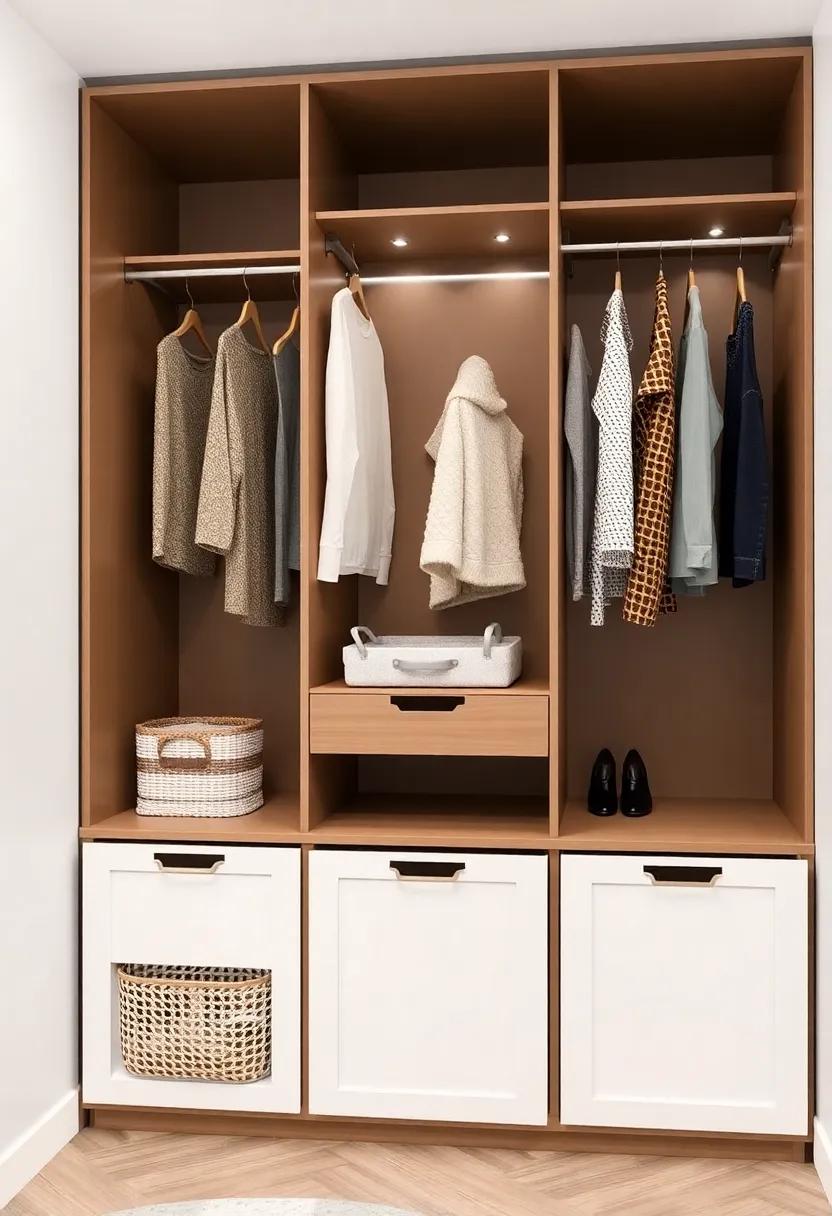 Chic and Functional: Celebrate multitasking with a stylish ​wardrobe ⁤that doubles as a dressing⁤ area,featuring ⁤a ​neatly integrated laundry⁣ basket ⁢for ultimate convenience