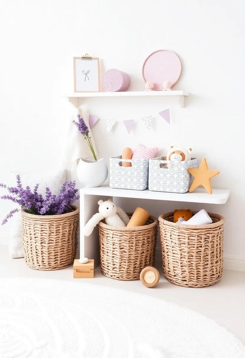 Curate ⁢a toy Station: Organize toys⁢ in ‌lavender ‍baskets that maintain a clean look ​while‍ promoting playtime fun