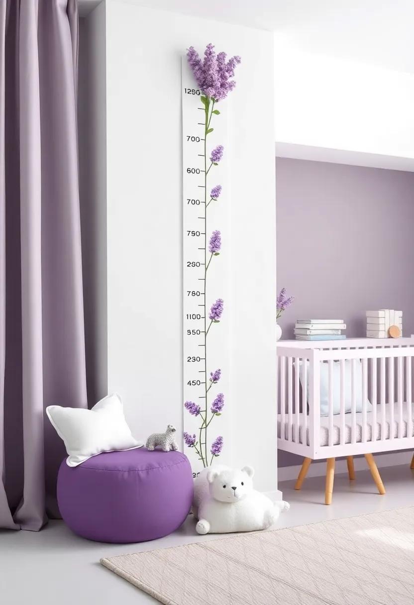 Design ⁤a growth Chart: Create⁢ a lavender-themed growth chart ⁤that can also serve as a ⁤decorative element on the wall
