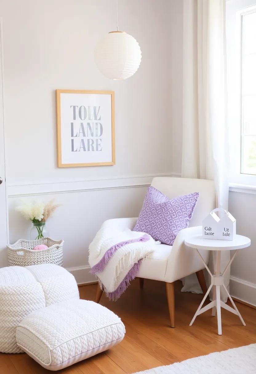 Set Up a Nursing Station: Designate a comfortable nursing station with a lavender accent chair ⁤and plush pillows for cozy‍ feedings