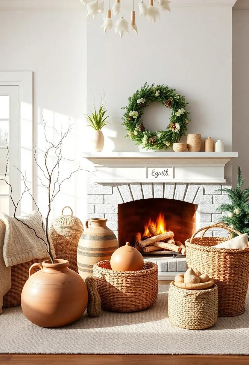 Combine different ‍textures with ⁤clay pots⁣ and woven baskets on ⁢your mantel,‌ creating visual interest and a cozy feel