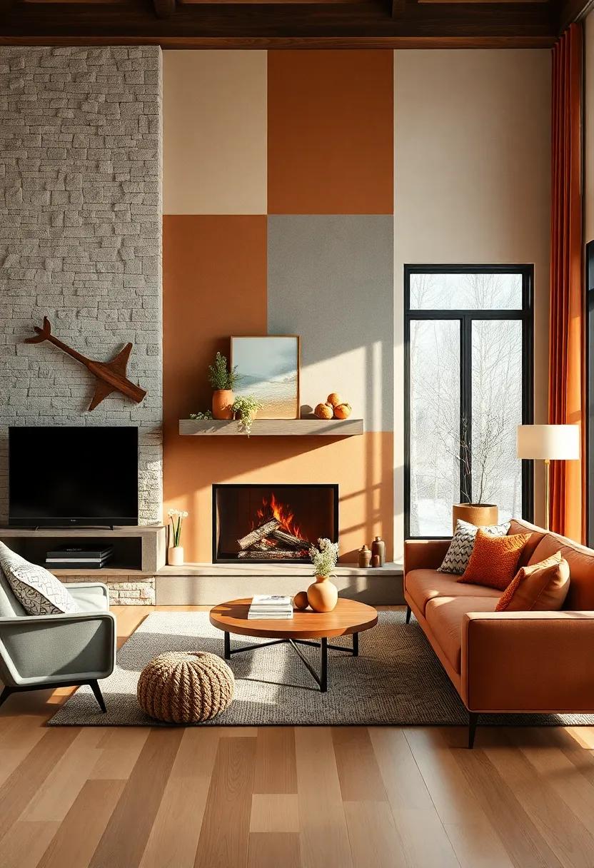 Embrace rustic charm with a stone fireplace⁢ surrounded by‍ plush ⁢wool throws and‍ oversized⁤ leather armchairs for a warm,inviting vibe