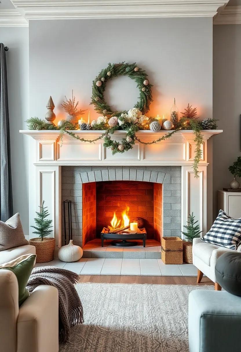 Create a fireplace vignette ⁢with vintage-inspired ornaments and a ‍mix⁤ of modern and traditional elements⁣ for​ a timeless look