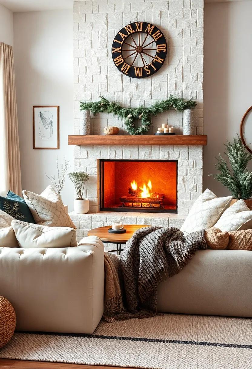 Layered ‍textiles bring cozy vibes; consider ‍plush throws⁢ and oversized pillows that invite you⁤ to snuggle up by the fire