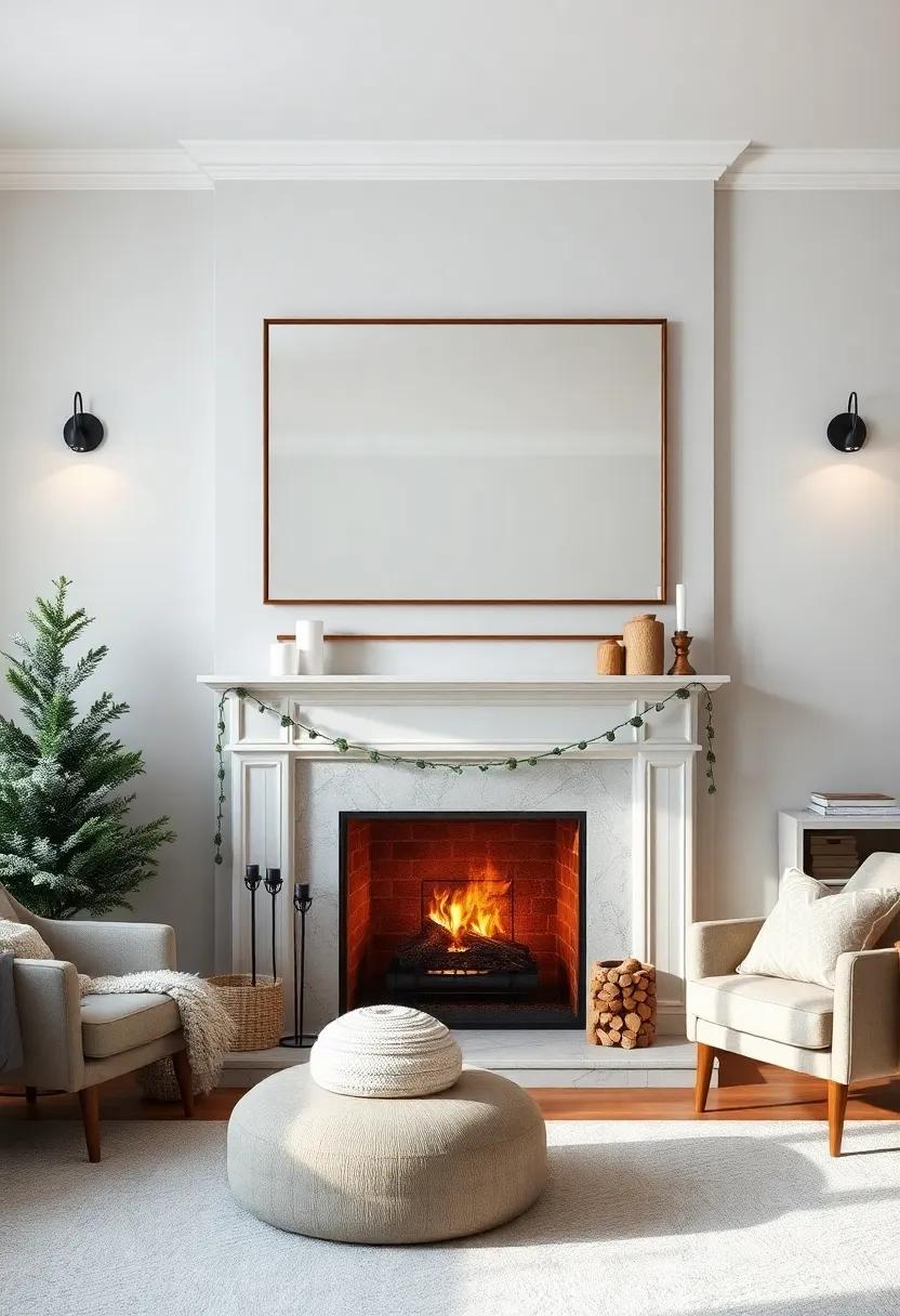 Use a ⁢large mirror ⁤above ⁣the mantel to reflect light and give the room​ a more expansive and open feel while ‌highlighting ‌the⁢ fire