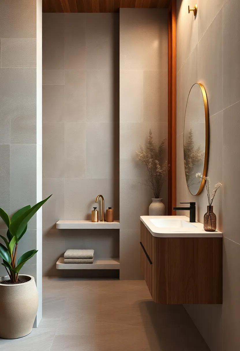 Muted Earthy Palettes‍ Infused With the Warmth of Reclaimed Wood Vanity Units and‌ Frameless Mirrors