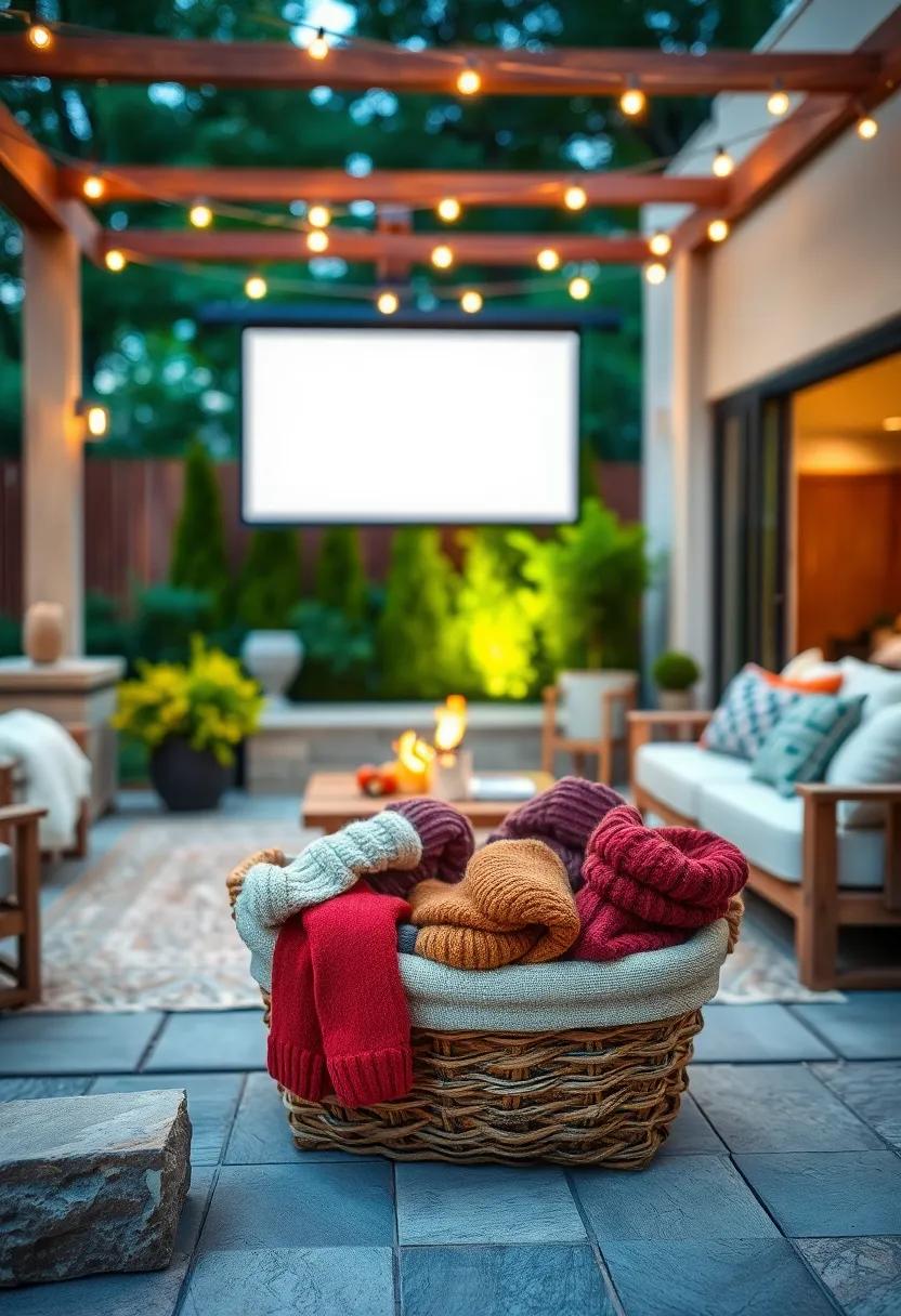 A Basket ‍Filled with Warm Wool Socks, Hats, and Gloves Ready for Chilly Night Viewers
