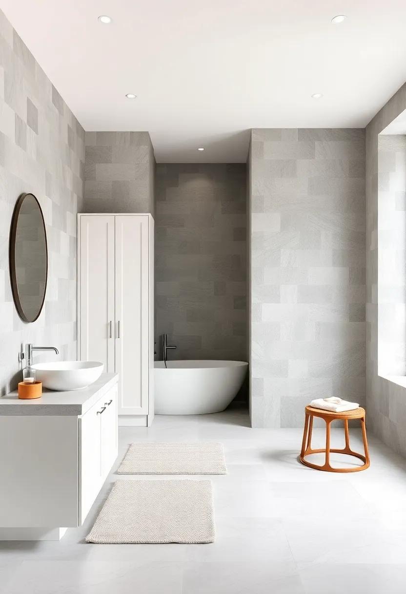 Choose white‌ cabinetry with ⁢grey ⁤hardware to keep the space light yet visually interesting