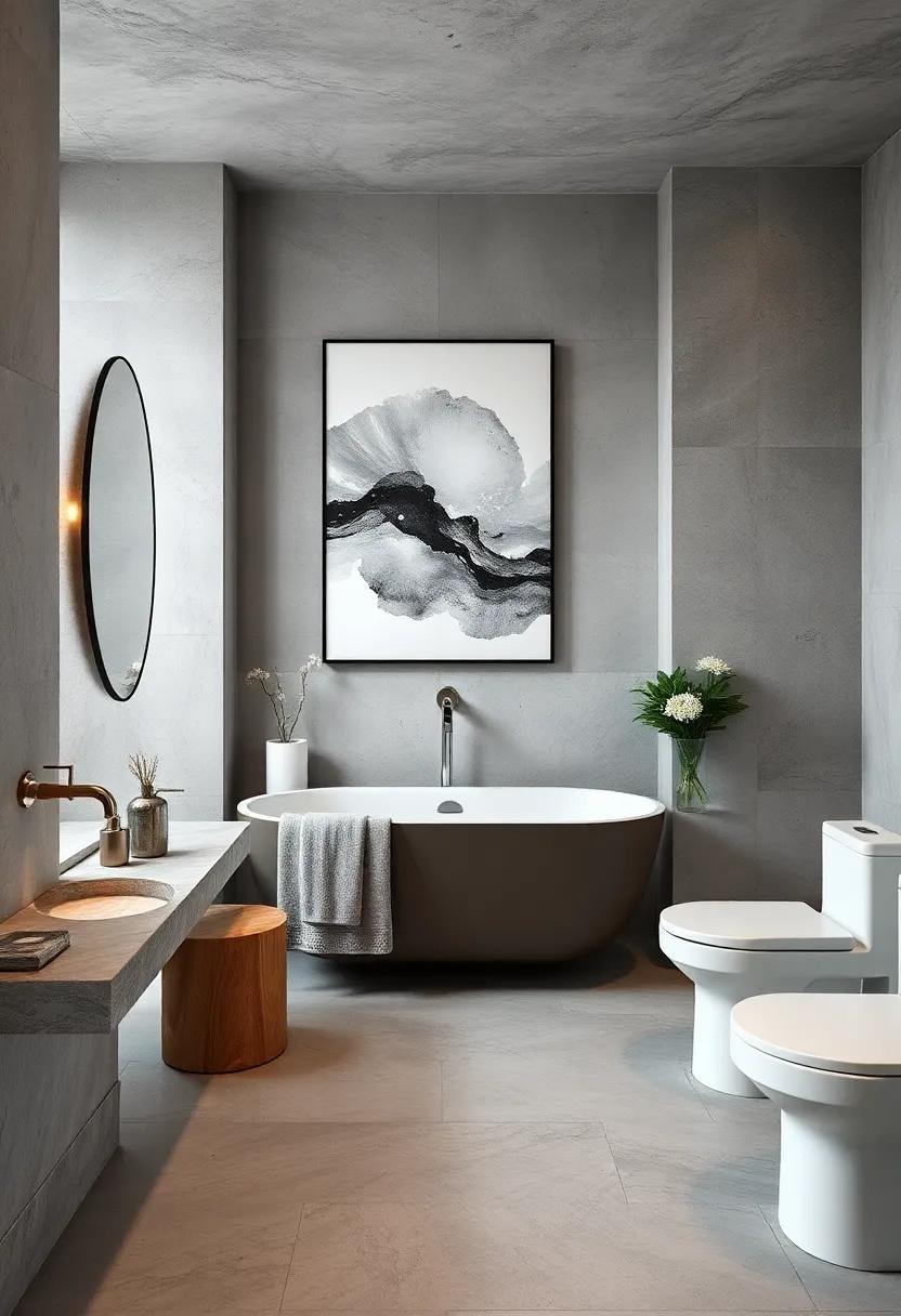 Hang monochrome ⁢abstract art in grey and white tones to elevate wall spaces ‍effortlessly