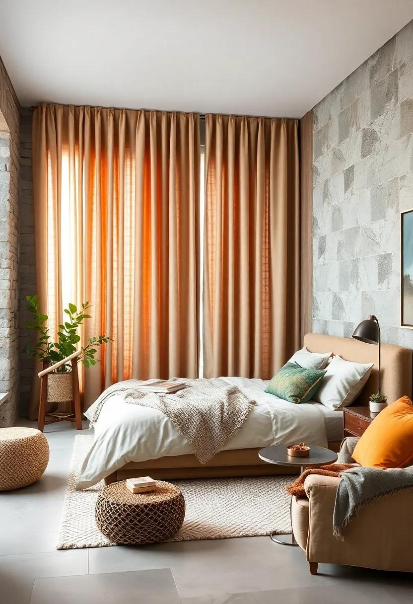 Soft Linen Drapes in Earthy Tones for a Natural, Relaxed Ambiance