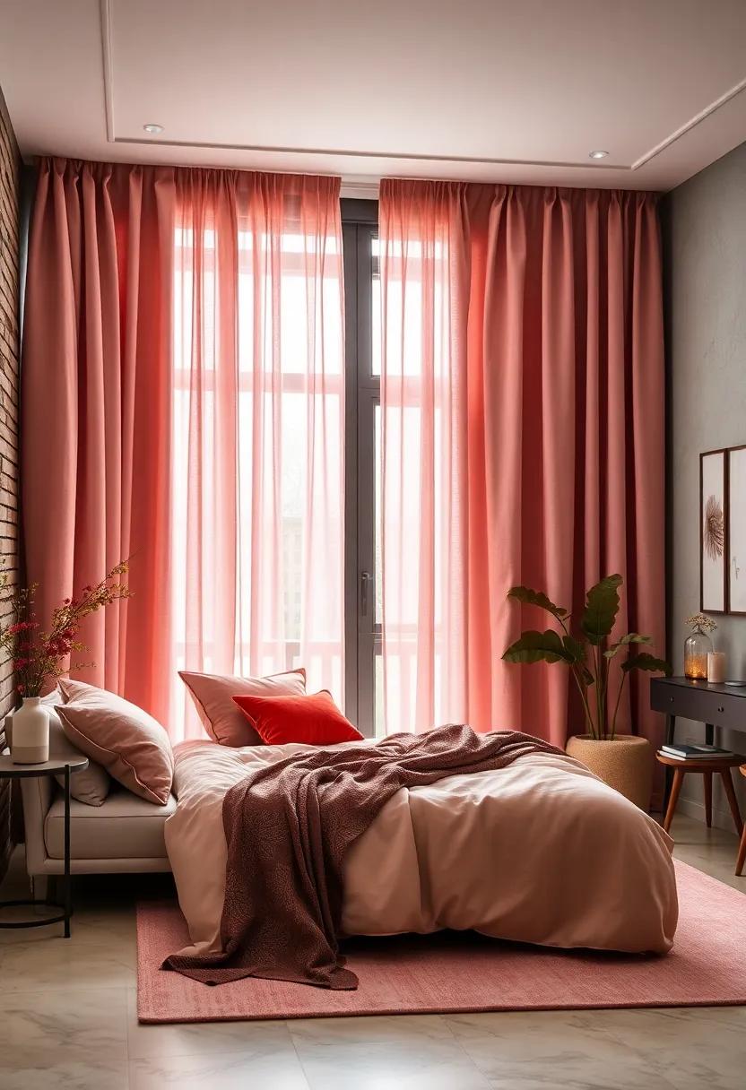 Ruffled Curtains in Soft Warm Shades to Add a Feminine Cozy Touch