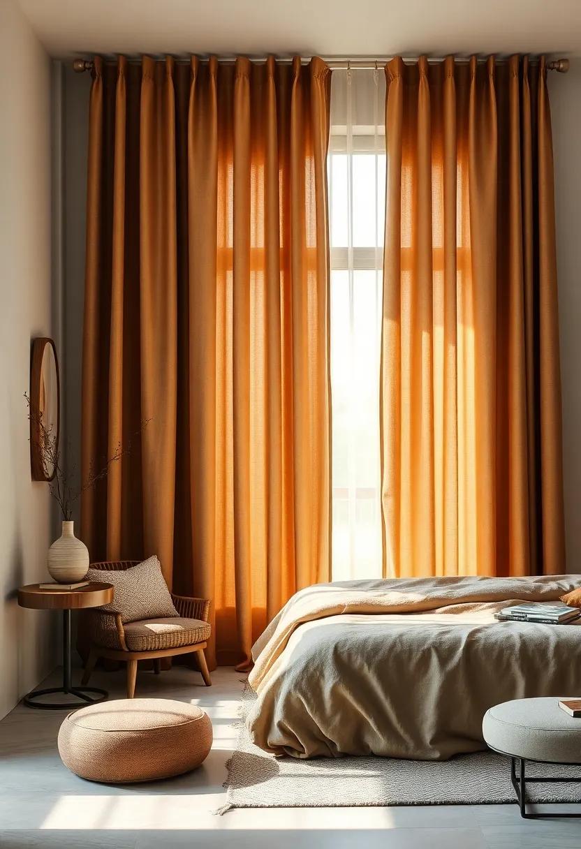 Heavy thermal Blackout Curtains in Warm Tones for Ultimate Comfort and Privacy