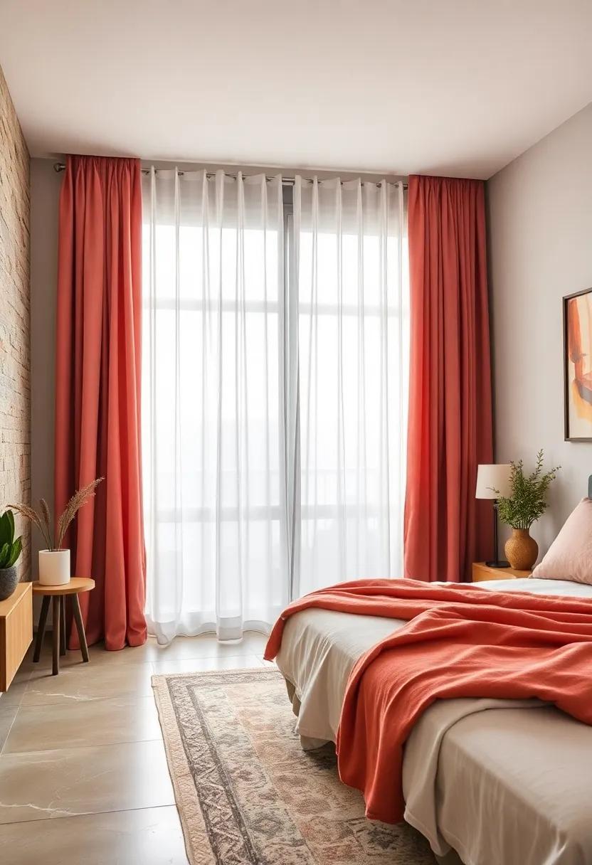 Crinkled ‌Cotton Curtains in​ Sunset Colors ⁤for Casual​ Elegance