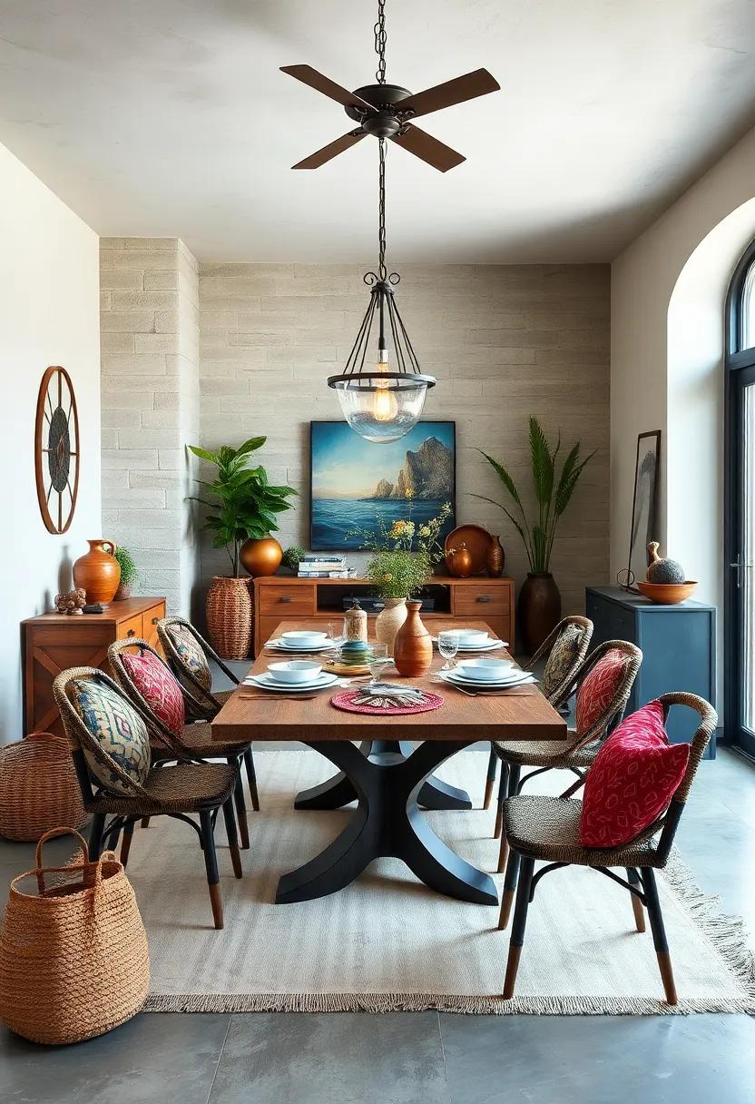Mix and match vintage and modern dining tables for an effortlessly collected look