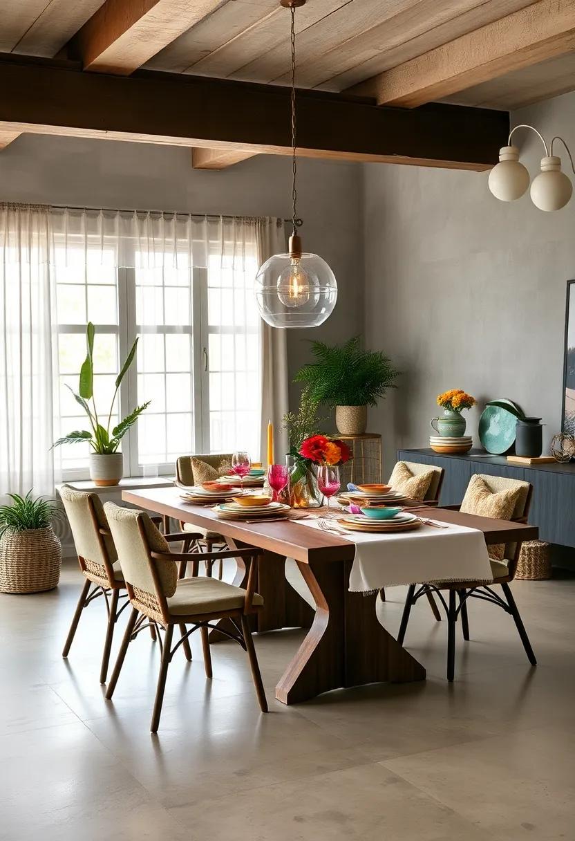 Infuse your tabletop with colorful mismatched dinnerware and glassware